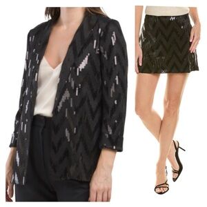 Nanette Nanette Lepore Very Black sequin Blazer Skirt Set - Small NWT